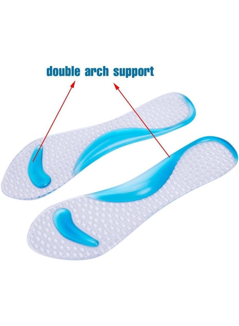 نعل داخلي من جل السيليكون لدعم قوس القدم للجنسين  - يخفف الألم الناتج عن التقوس العالي/التهاب اللفافة الأخمصية / القدم المسطحة - نعل موسد للحذاء مضادة للانزلاق لتصحيح القدم، (زوج واحد) - Image 5